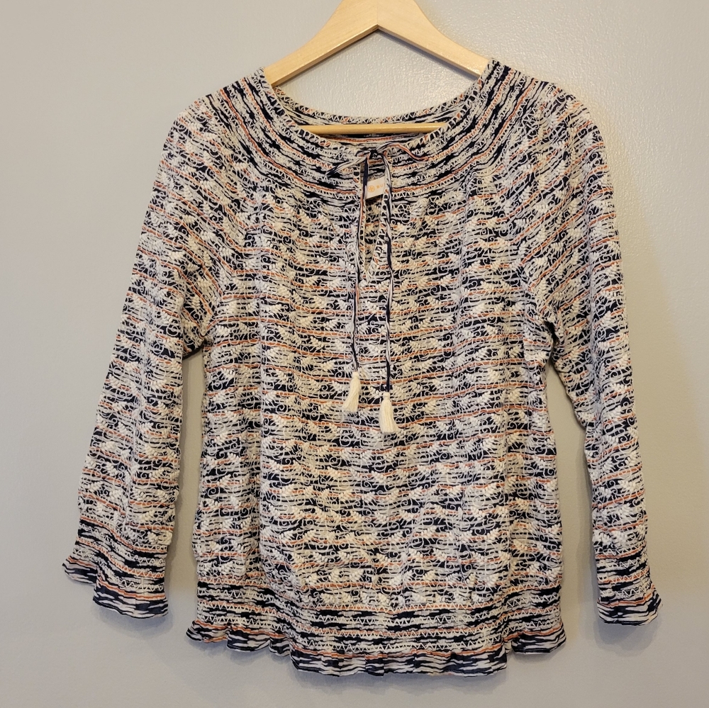 Tory Burch Embroidered peasant shirt, Size 8